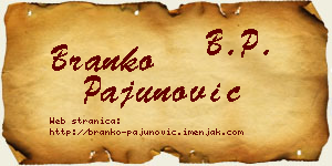 Branko Pajunović vizit kartica